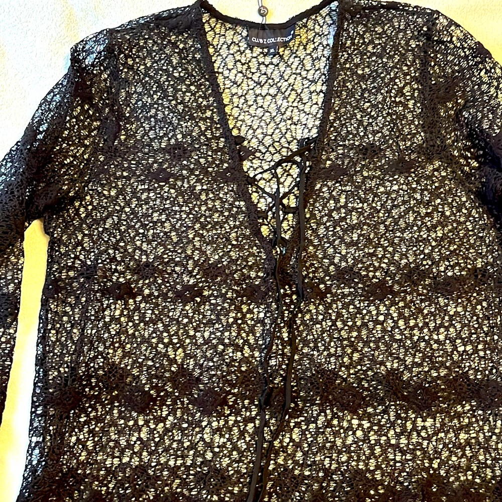 Club Z Collection black beach coverup